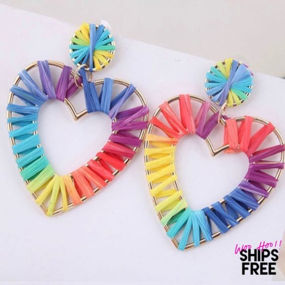 On My Rack Jewelry - 💰Boho Festival Colorful Heart Earrings